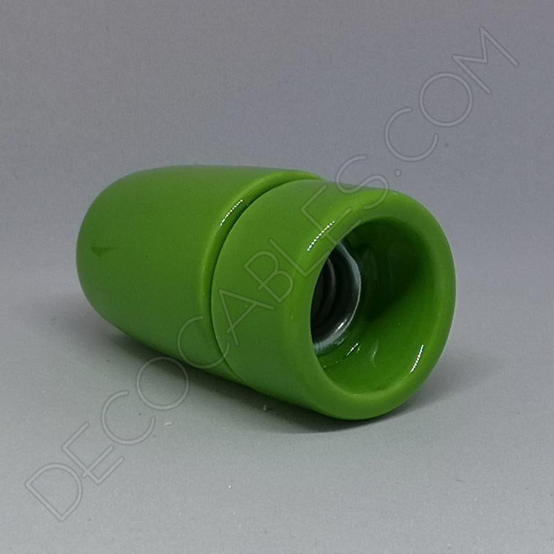 Portalámparas cerámico verde claro casquillo E14 Portalámparas cerámico verde claro casquillo E14