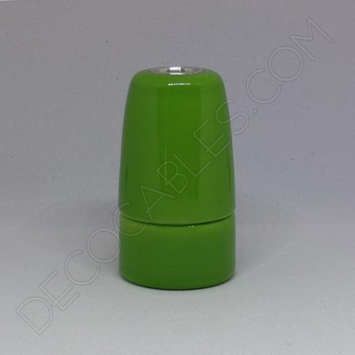 Portalámparas cerámico E14 (Varios colores) 7 Portalámparas cerámico verde claro casquillo E14