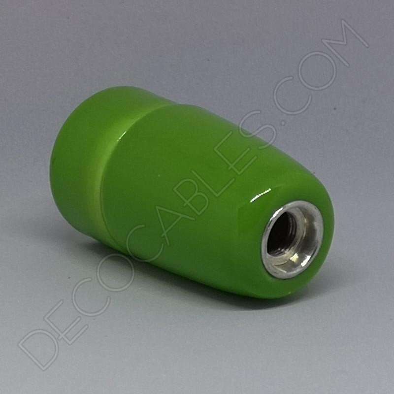 Portalámparas cerámico verde claro casquillo E14 Portalámparas cerámico verde claro casquillo E14