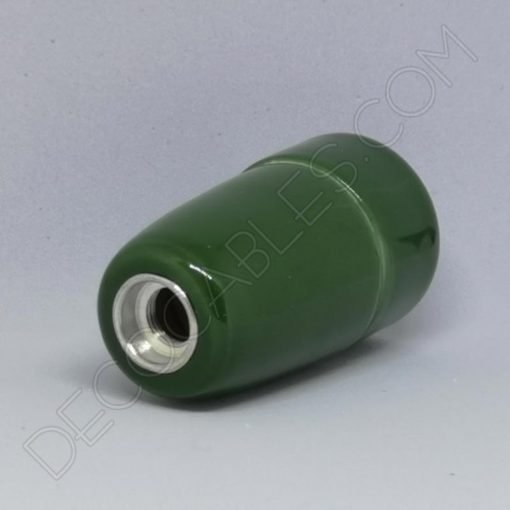 Portalámparas cerámico E14 (Varios colores) 13 Portalámparas cerámico verde oscuro casquillo E14