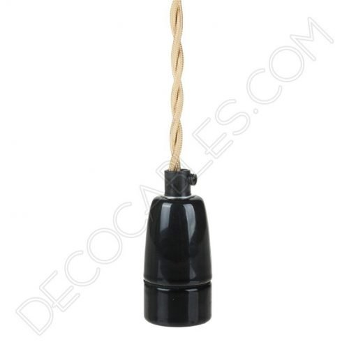 Portalámparas cerámico E14 (Varios colores) 30 Portalámparas cerámico negro casquillo E14