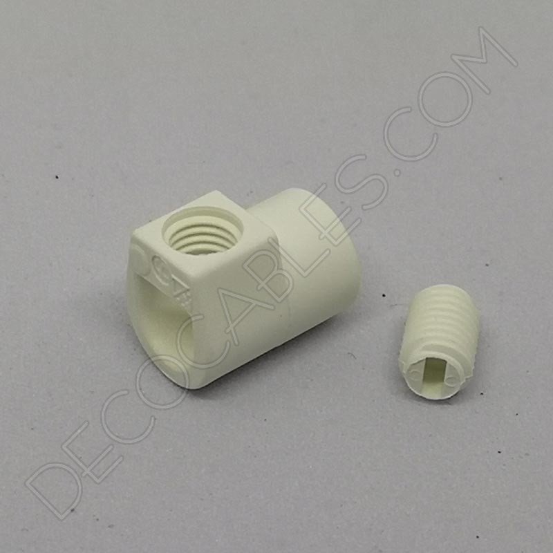 Presa cables plástico para tubo roscado color blanco Presa cables plástico para tubo roscado color blanco