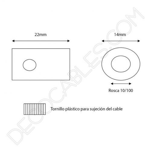 Presacables latón para cable de cuerda
