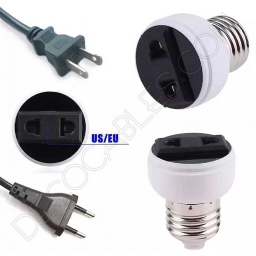 adaptador casquillo E27 a clavija europea y americana