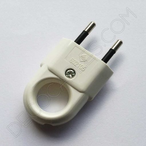 clavija bipolar blanca con anilla de agarre