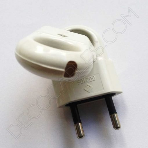 clavija bipolar blanca con anilla de agarre