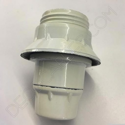Portalámparas baquelita para pantalla con arandela E14 blanco