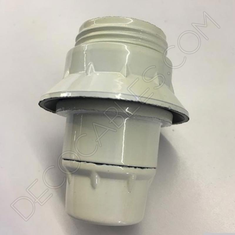 Portalámparas baquelita para pantalla con arandela E14 blanco Portalámparas baquelita para pantalla con arandela E14 blanco