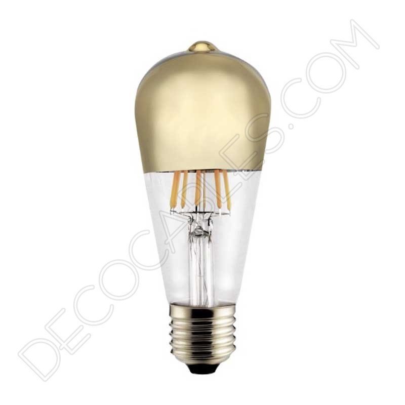Bombilla pebetero filamento led reflectora con cúpula espejo dorada Bombilla pebetero filamento led reflectora con cúpula espejo dorada