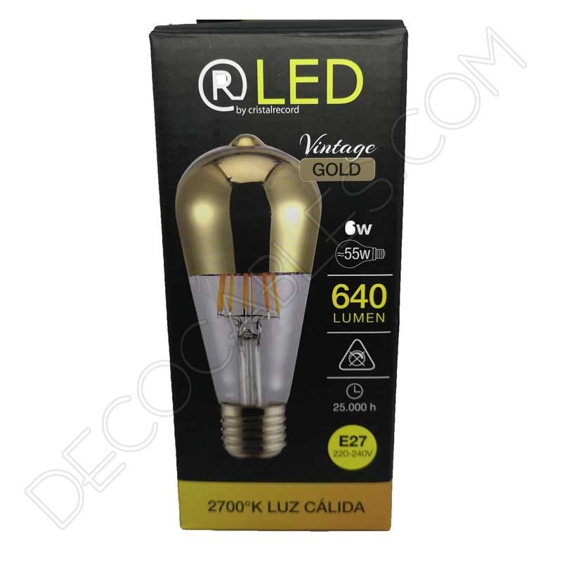 Bombilla pebetero filamento led reflectora con cúpula espejo dorada Bombilla pebetero filamento led reflectora con cúpula espejo dorada