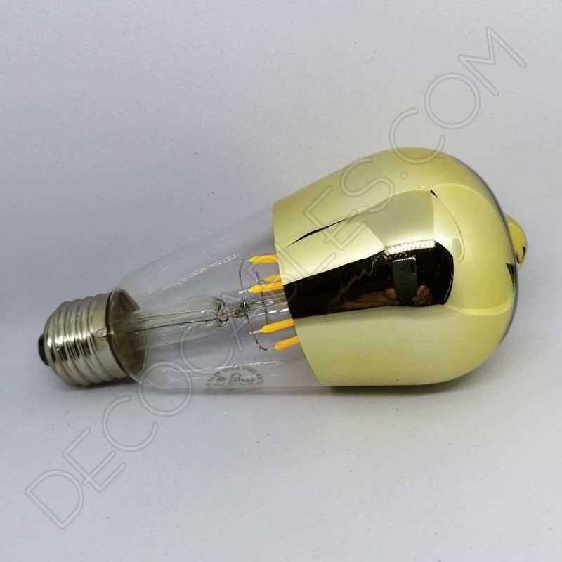 Bombilla pebetero filamento led reflectora con cúpula espejo dorada Bombilla pebetero filamento led reflectora con cúpula espejo dorada