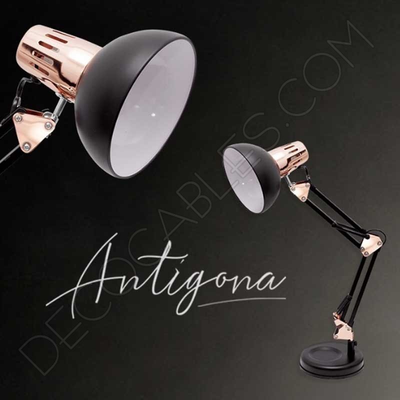 Flexo de escritorio articulable Antígona color negro y cobre Flexo de escritorio articulable Antígona color negro y cobre