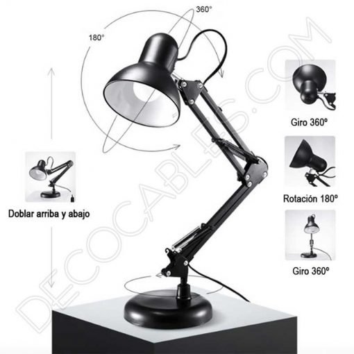 Flexo de escritorio articulable Antígona color negro