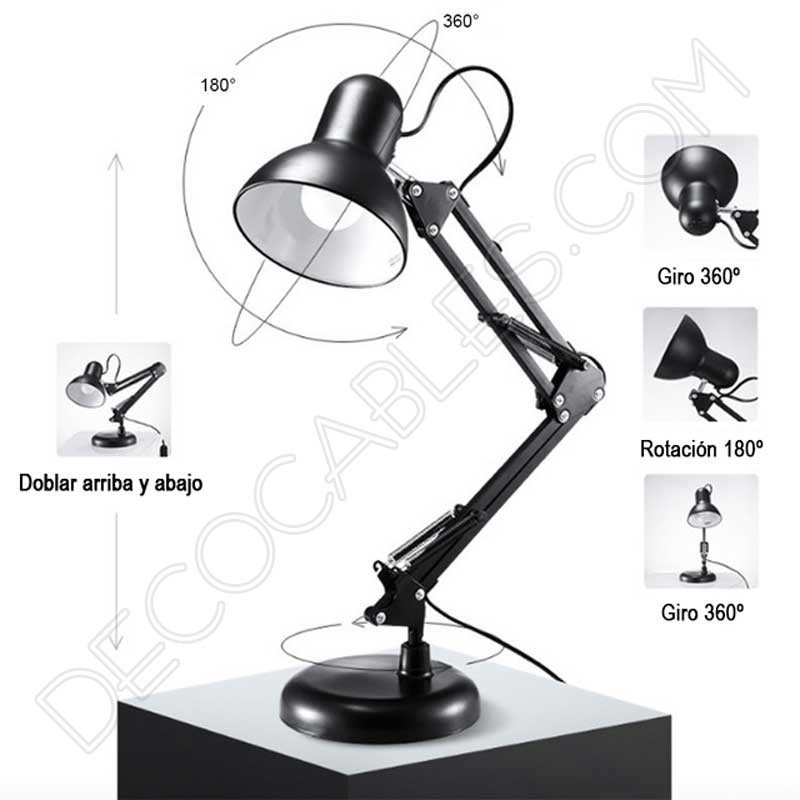 Flexo de escritorio articulable Antígona color negro Flexo de escritorio articulable Antígona color negro