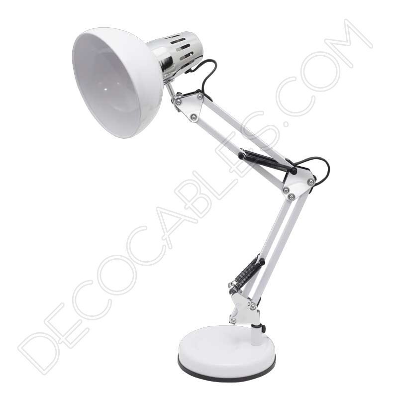 Flexo de escritorio articulable Antígona color blanco y cromo Flexo de escritorio articulable Antígona color blanco y cromo