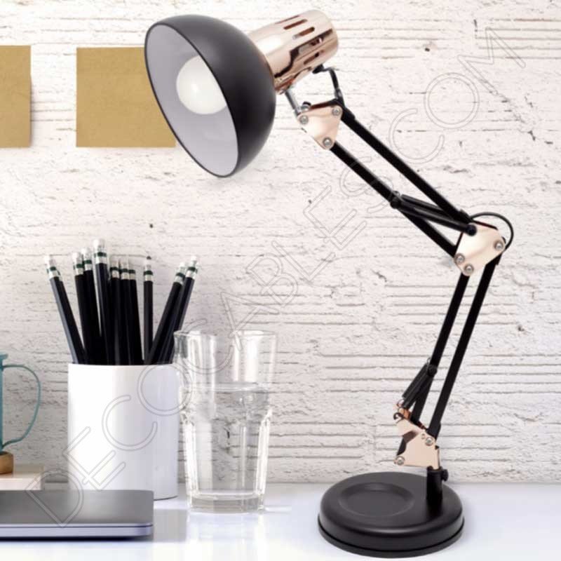 Flexo de escritorio articulable Antígona color negro y cobre Flexo de escritorio articulable Antígona color negro y cobre