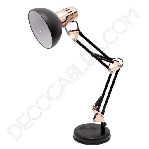 Flexo de escritorio articulable Antígona color negro y cobre