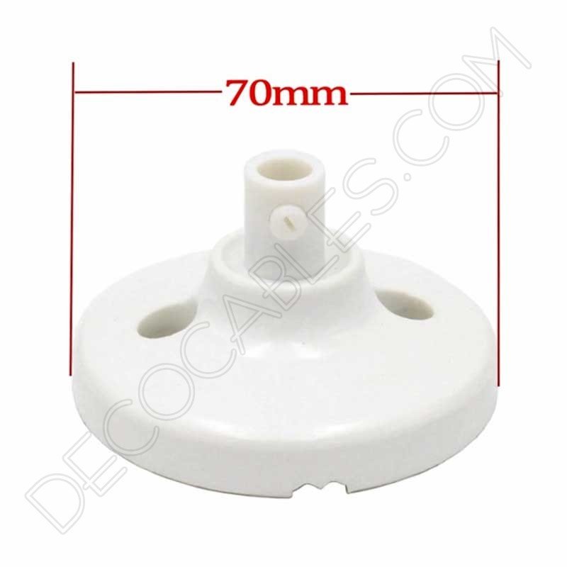 Florón cerámico pequeño blanco para soporte de lámparas Florón cerámico pequeño blanco para soporte de lámparas