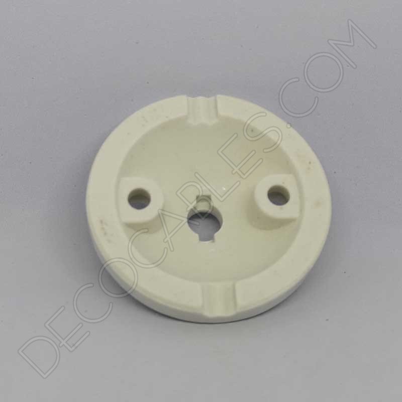 Florón cerámico pequeño blanco para soporte de lámparas Florón cerámico pequeño blanco para soporte de lámparas