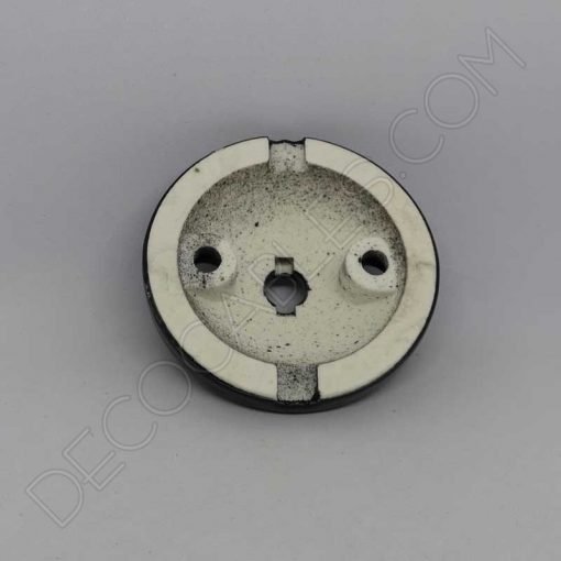 Florón pequeño cerámica esmaltada (negro) 3 Florón cerámico pequeño negro para soporte de lámparas