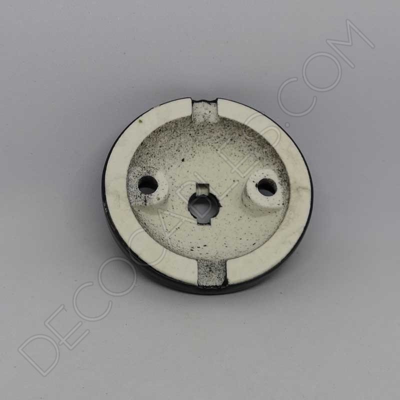 Florón cerámico pequeño negro para soporte de lámparas Florón cerámico pequeño negro para soporte de lámparas