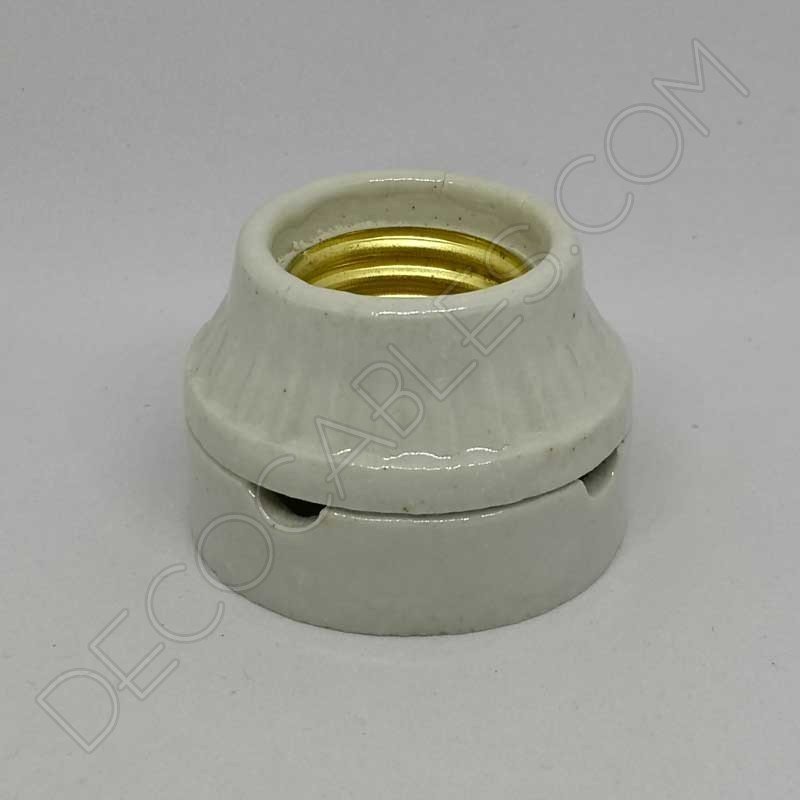 Portalámparas retro cerámico de superficie E27 blanco mate Portalámparas retro cerámico de superficie E27 blanco mate
