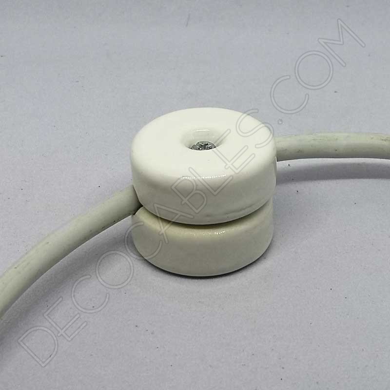 aislador de porcelana blanco para cable redondo textil o de silicona aislador de porcelana blanco para cable redondo textil o de silicona