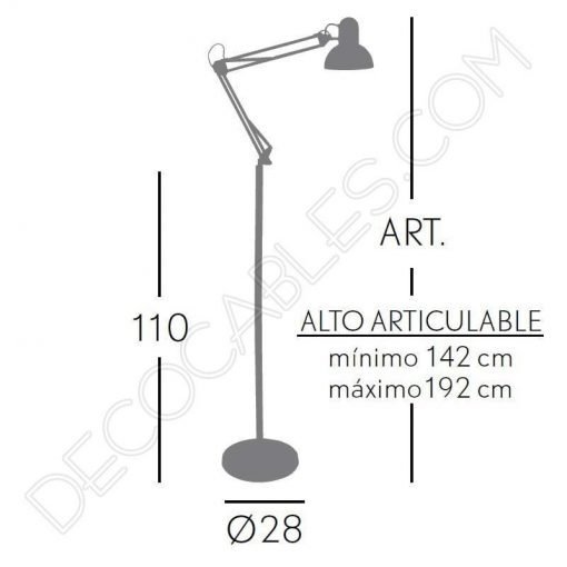 Lámpara flexo de pie Antígona articulable