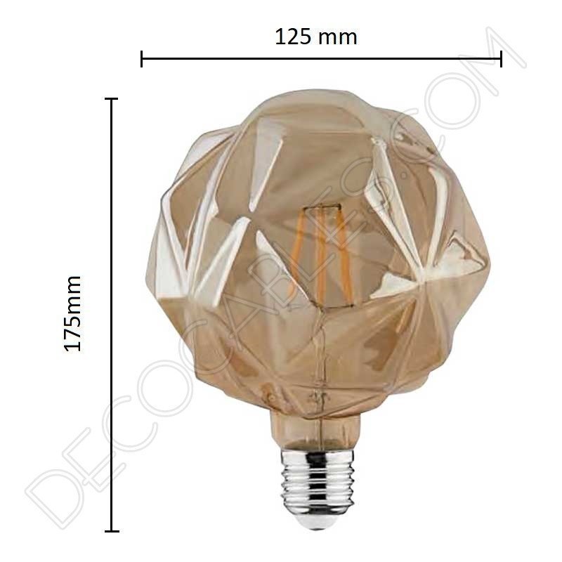 Bombilla led modelo diamante cristal ámbar casquillo E27 Bombilla led modelo diamante cristal ámbar casquillo E27