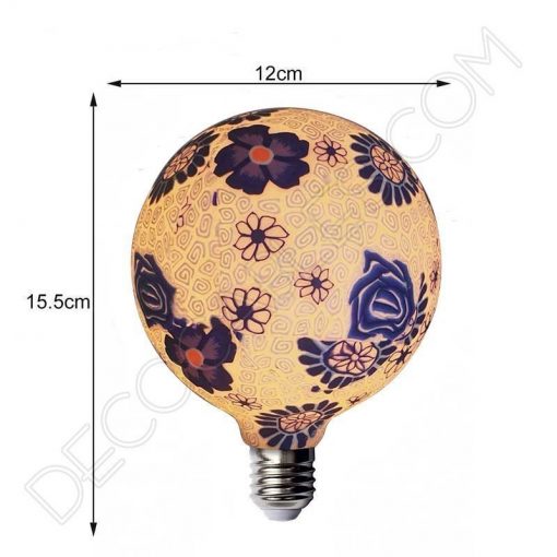 Bombilla led decorativa de silicona modelo globo casquillo E27 flor azul