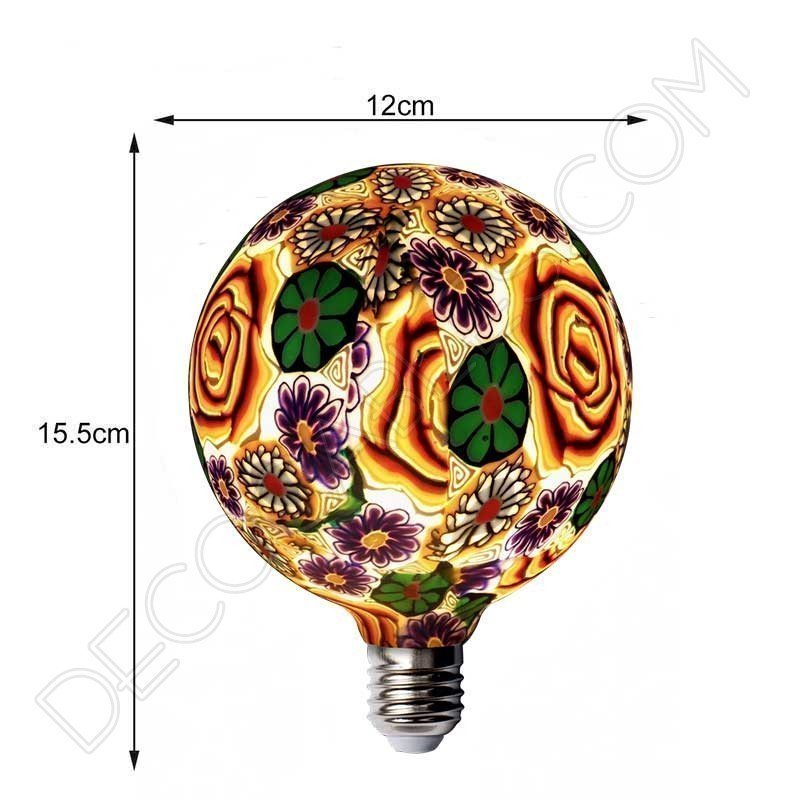 Bombilla led decorativa de silicona modelo globo casquillo E27 flor naranja Bombilla led decorativa de silicona modelo globo casquillo E27 flor naranja