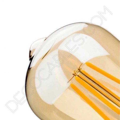 Bombilla filamento Led pebetero 5.54w Regulable Luz Neutra 2 Bombilla decorativa de filamento led modelo pebetero gold cristal ámbar e27 4w