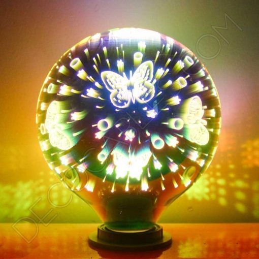 Bombilla led decorativa globo mariposa 3D 4 Bombilla globo Led modelo mariposa 3D 4W E27 G125