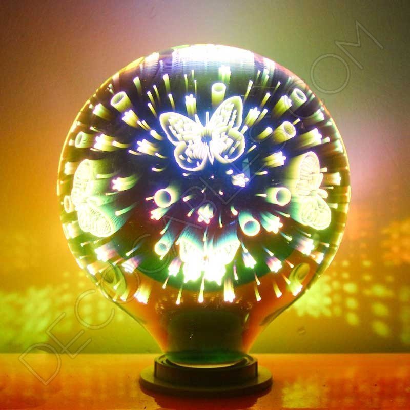 Bombilla globo Led modelo mariposa 3D 4W E27 G125 Bombilla globo Led modelo mariposa 3D 4W E27 G125