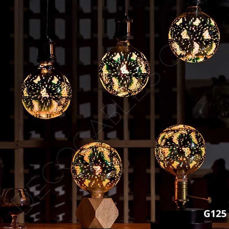 Bombilla globo Led modelo mariposa 3D 4W E27 G125 Bombilla globo Led modelo mariposa 3D 4W E27 G125