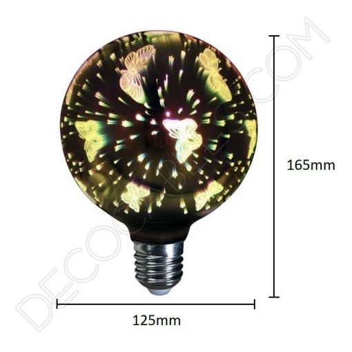 Bombilla led decorativa globo mariposa 3D 8 Bombilla globo Led modelo mariposa 3D 4W E27 G125