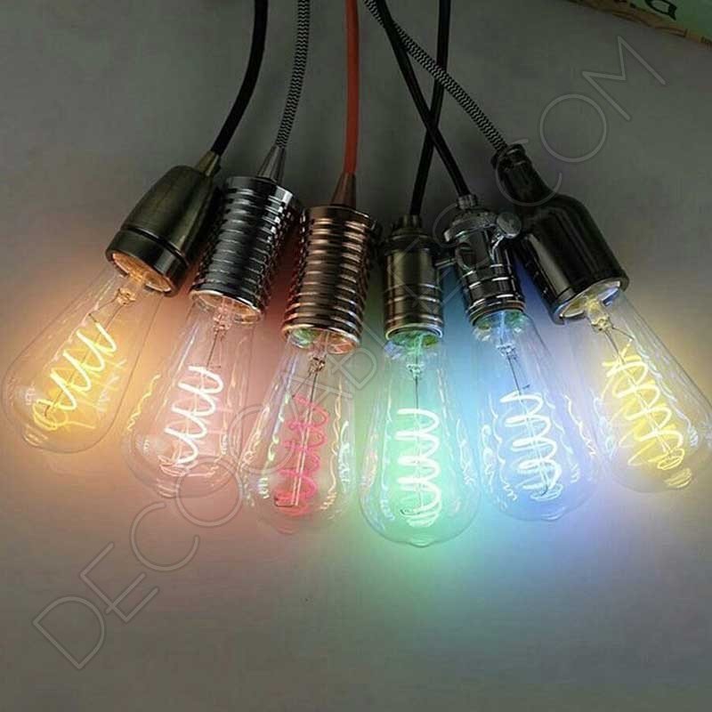 Bombilla pebetero filamento led espiral luz de colores Bombilla pebetero filamento led espiral luz de colores