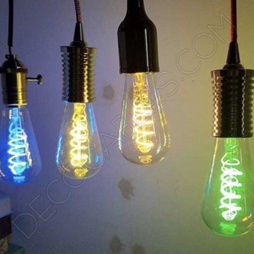 Bombilla pebetero filamento Led espiral de colores 2 Bombilla pebetero filamento led espiral luz de colores