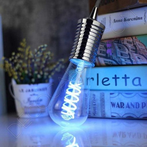 Bombilla pebetero filamento Led espiral de colores 10 Bombilla pebetero filamento led espiral luz de color azul
