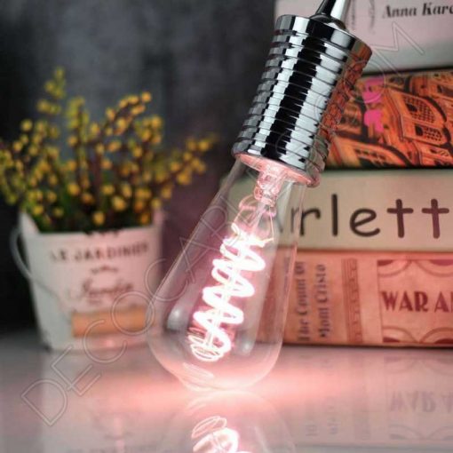 Bombilla pebetero filamento Led espiral de colores 9 Bombilla pebetero filamento led espiral luz de color rosa