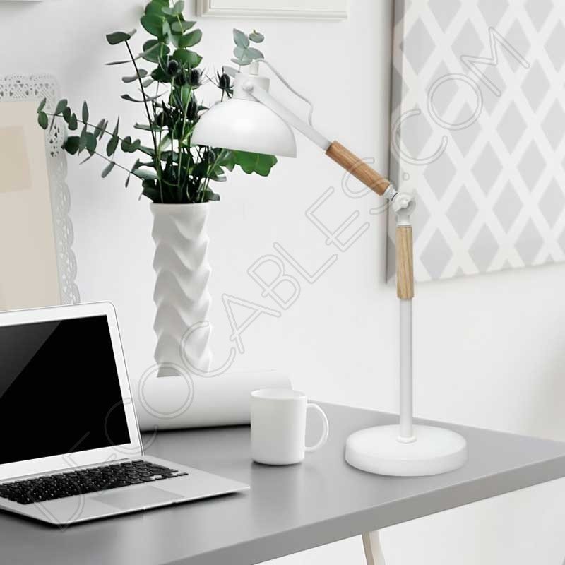 Flexo de estilo nórdico contemporáneo en color blanco modelo Upsala 1xE27 Flexo de estilo nórdico contemporáneo en color blanco modelo Upsala 1xE27