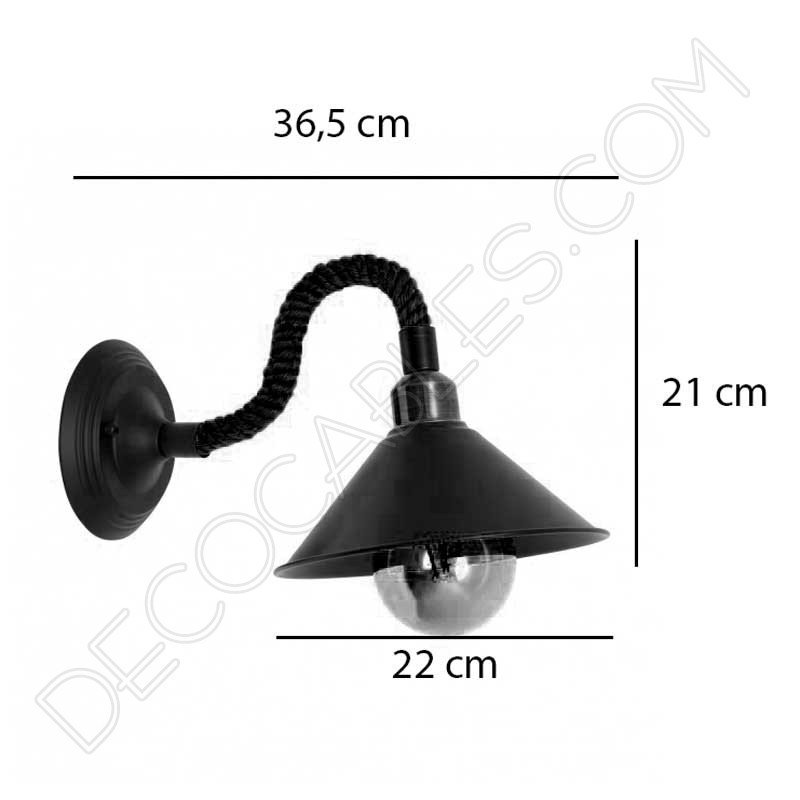 Lámpara aplique de pared rústica soga de cuerda de cáñamo vintage Lámpara aplique de pared rústica soga de cuerda de cáñamo vintage