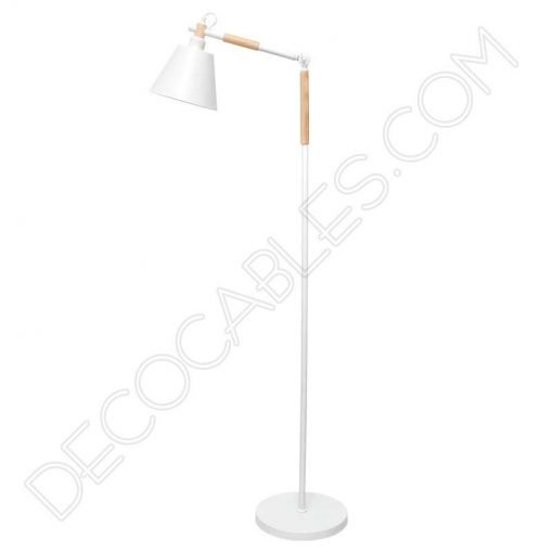 Lámpara de pie de salón de estilo contemporáneo en color blanco con brazo flexo modelo Bergen 1xE27