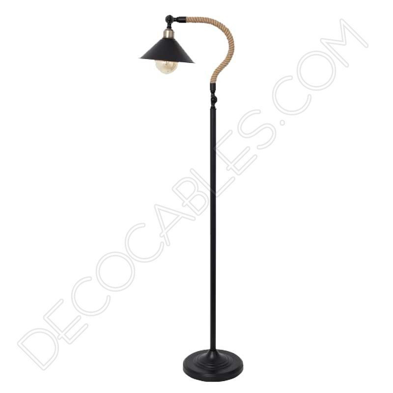 Lámpara de pie de salón rústica soga de cuerda de cáñamo Lámpara de pie de salón rústica soga de cuerda de cáñamo