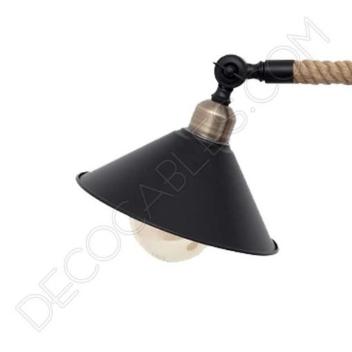 Lámpara de sobremesa rústica soga de cuerda de cáñamo vintage