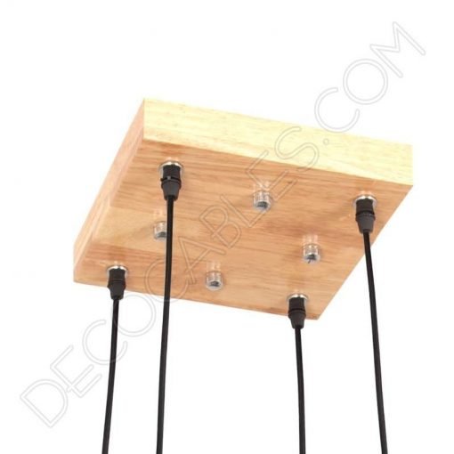 Lámpara de techo de estilo nórdico de madera con 4 luces 3 Lámpara de techo estilo nórdico contemporáneo modelo Arendal