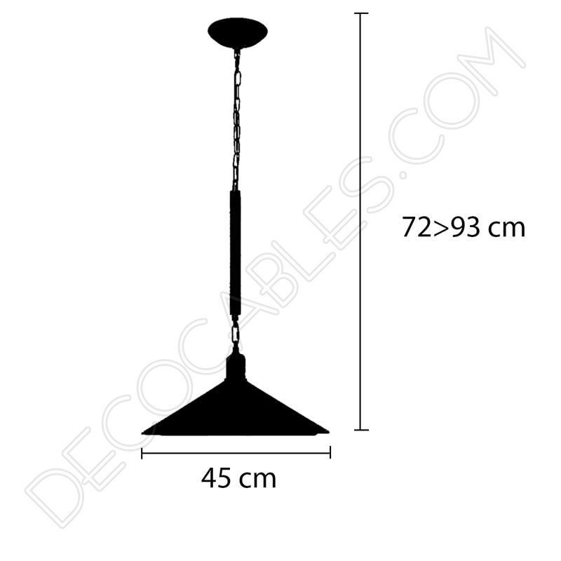 Lámpara colgante de soga 1xe27 plato grande negro cuerda de cáñamo Lámpara colgante de soga 1xe27 plato grande negro cuerda de cáñamo