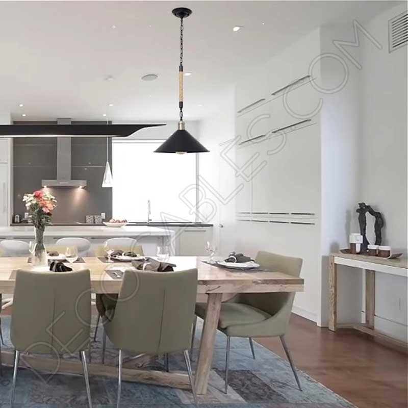 Lámpara colgante de soga 1xe27 plato mediano negro cuerda de cáñamo Lámpara colgante de soga 1xe27 plato mediano negro cuerda de cáñamo