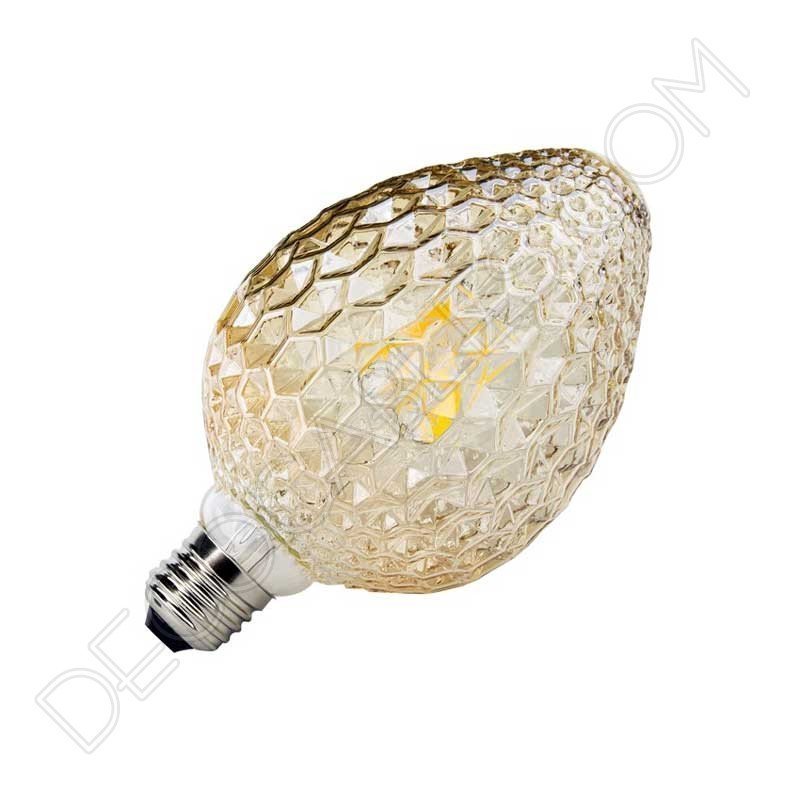 Bombilla decorativa de filamento led modelo piña efecto diamante cristal ámbar 4w Bombilla decorativa de filamento led modelo piña efecto diamante cristal ámbar 4w