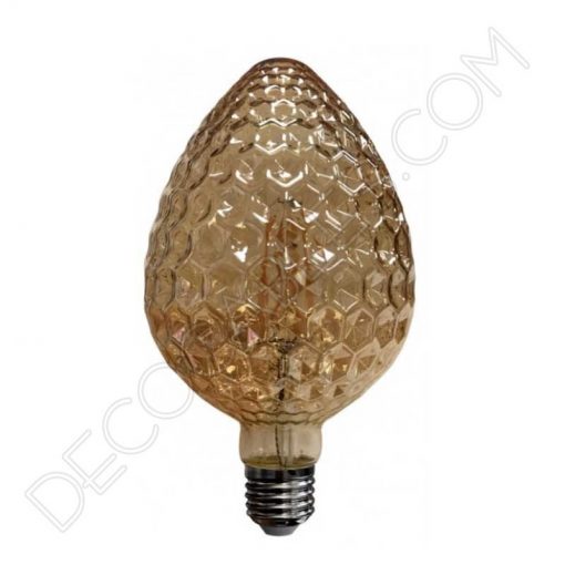 Bombilla decorativa de filamento led modelo piña efecto diamante cristal ámbar 4w